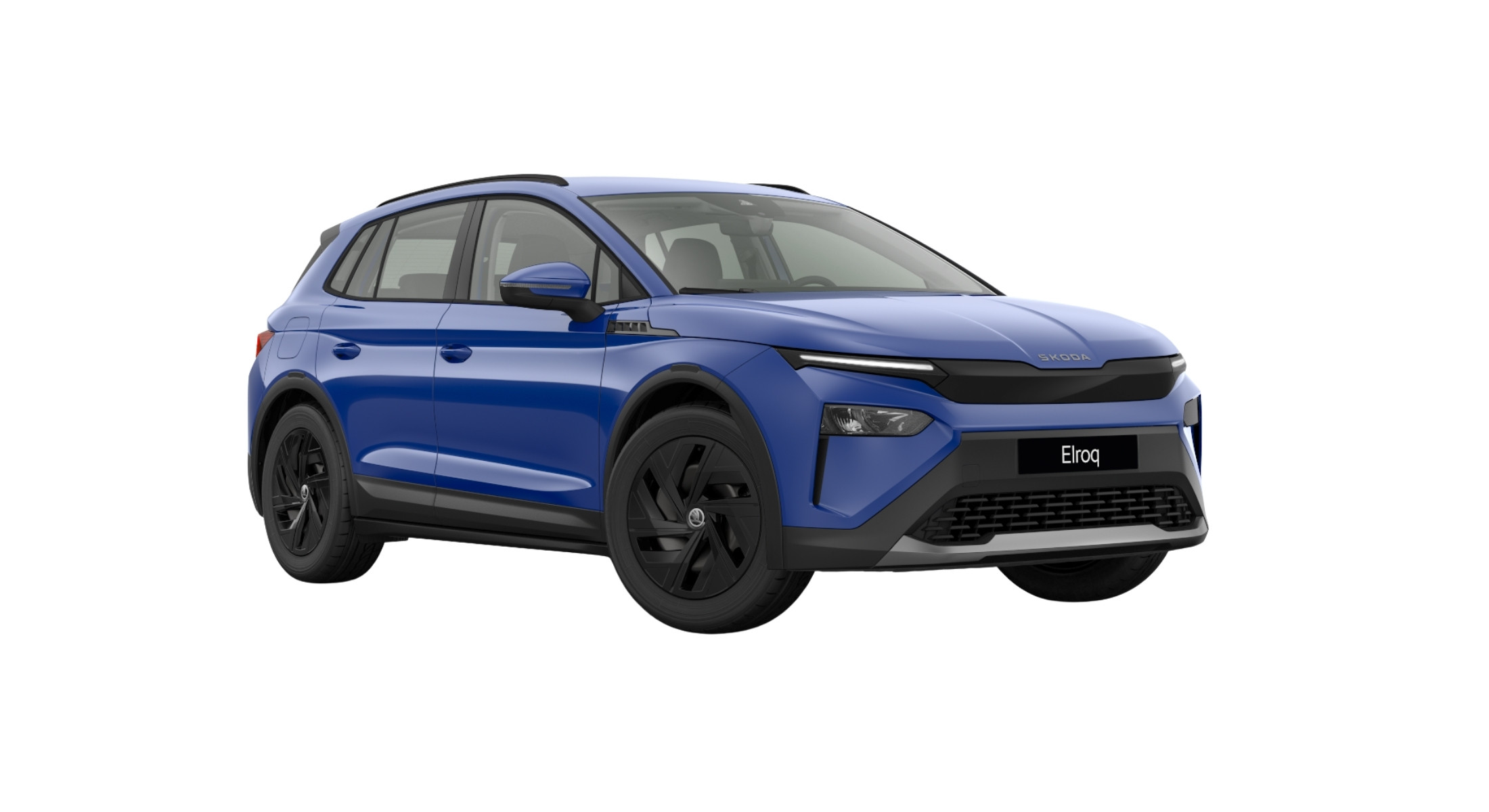 Der Skoda Elroq 60 in der Farbe Energy-Blau.