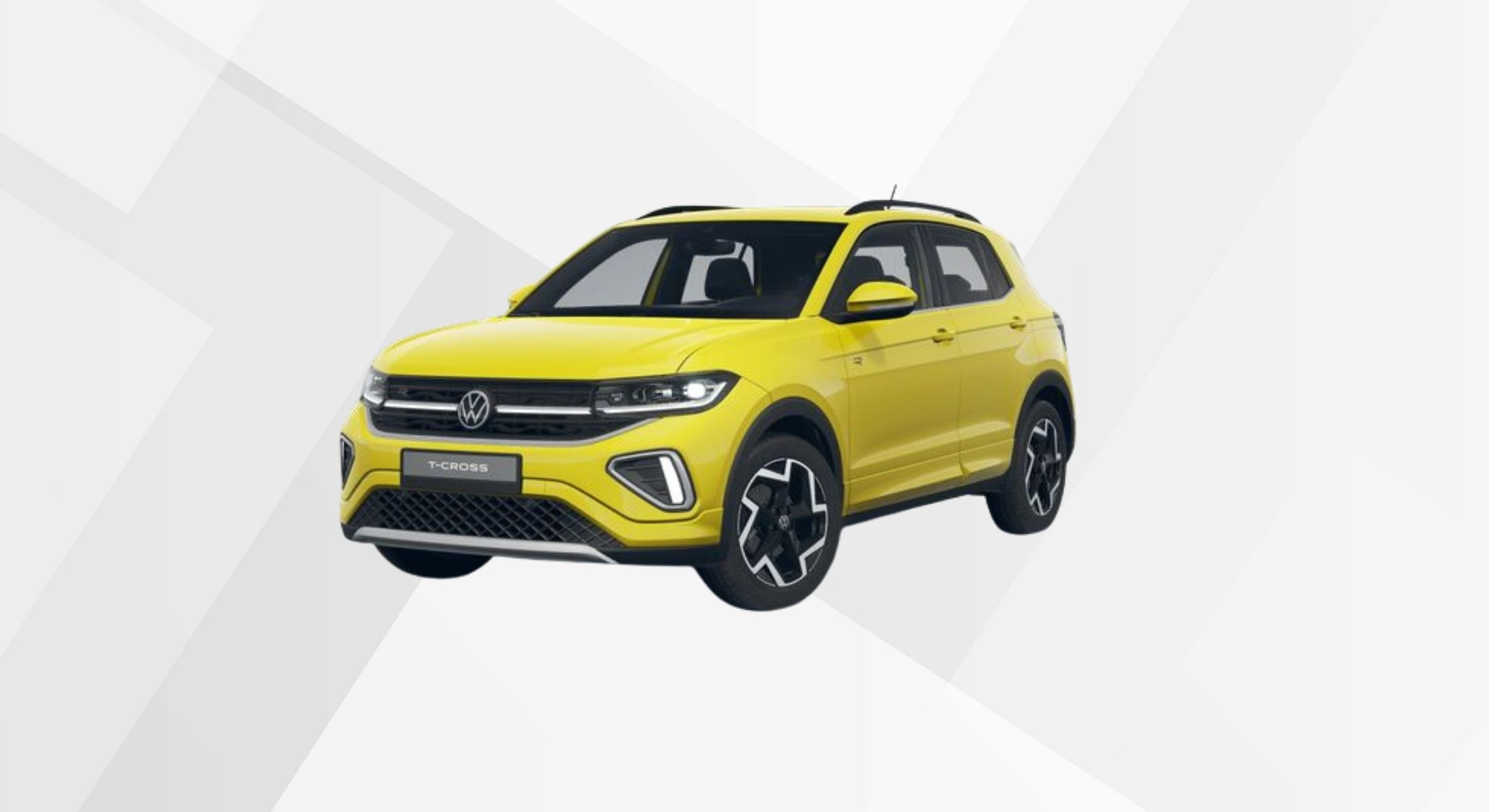 Der VW T-Cross R-Line in der Farbe Grape Yellow.